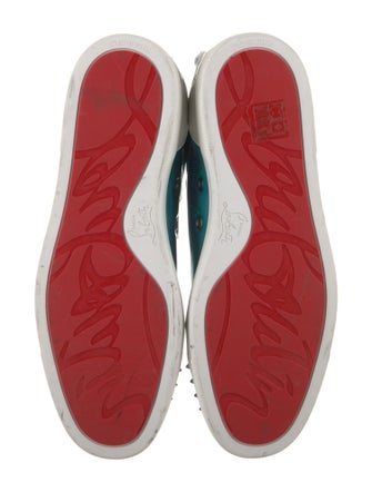 Christian Louboutin Patent Leather Colorblock Pattern Sneakers