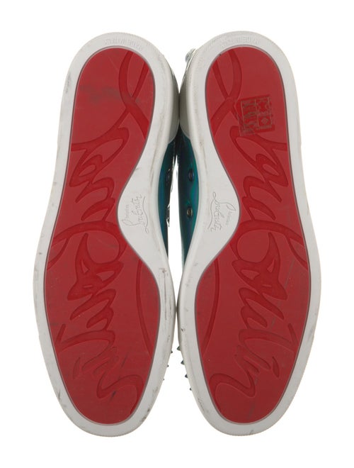 Christian Louboutin Patent Leather Colorblock Pattern Sneakers