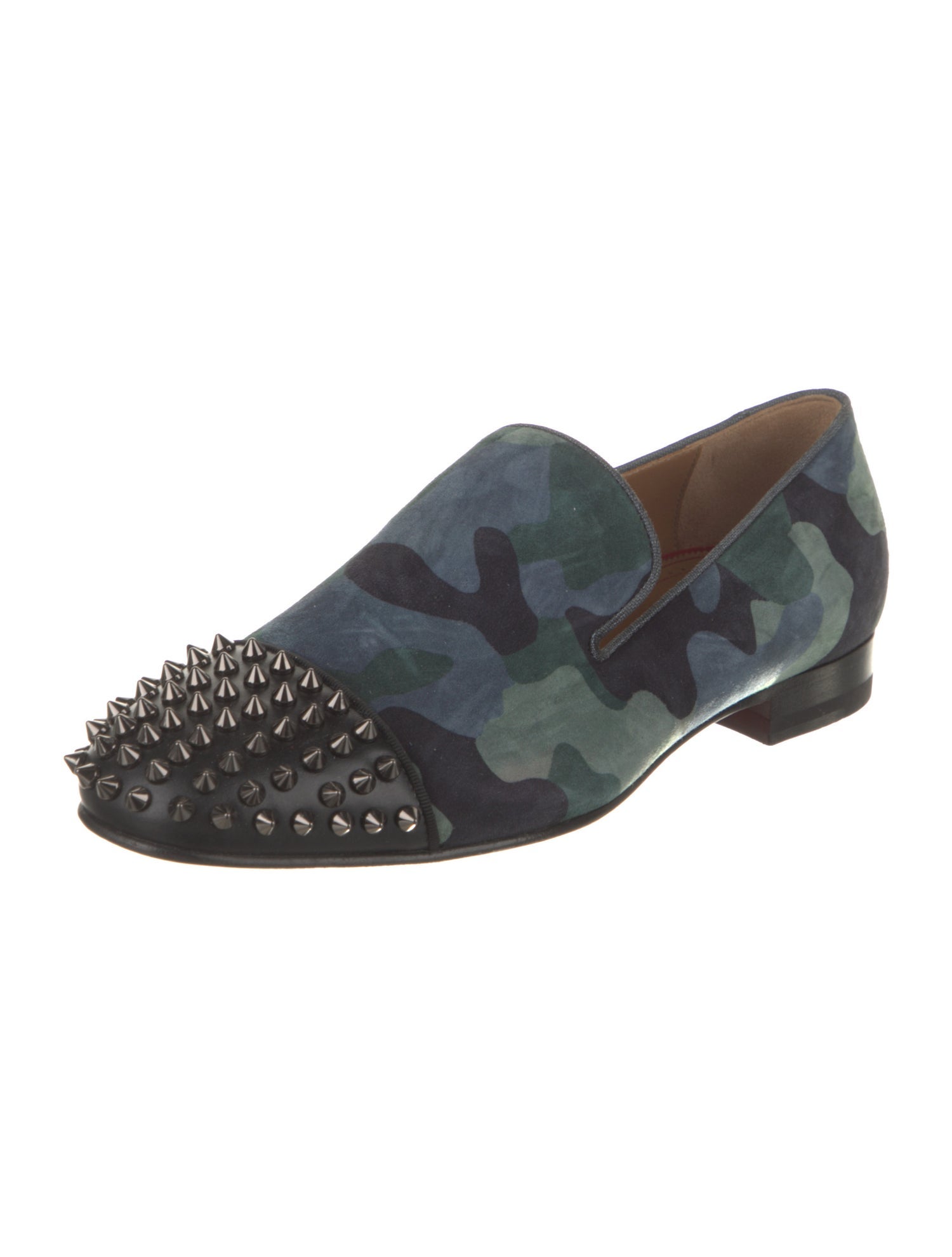 Christian Louboutin Suede Camouflage Print Loafers