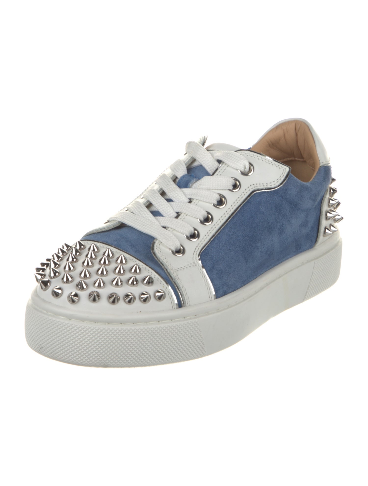 Christian Louboutin Suede Colorblock Pattern Sneakers