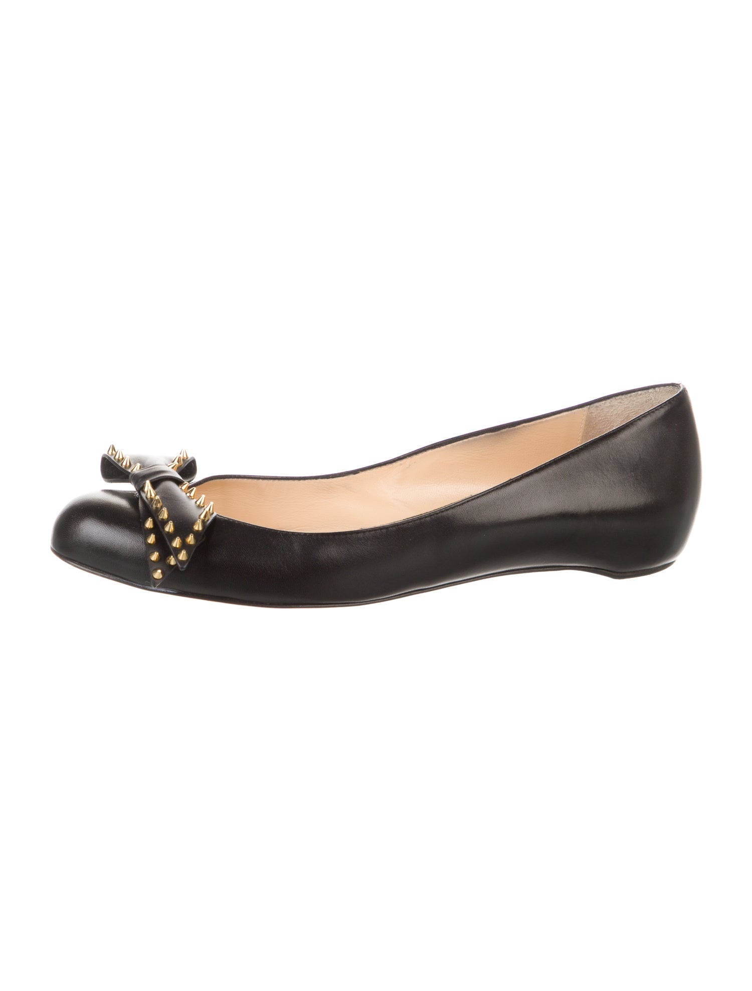 Christian Louboutin Spike Accents Leather Ballet Flats