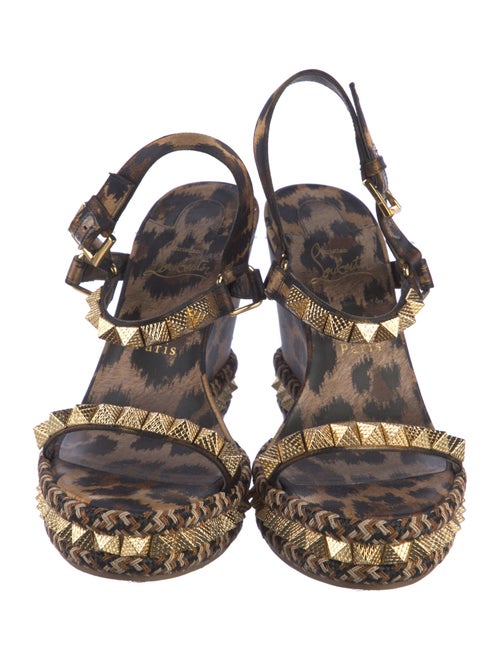 Christian Louboutin Satin Animal Print Espadrilles