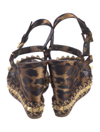 Christian Louboutin Satin Animal Print Espadrilles