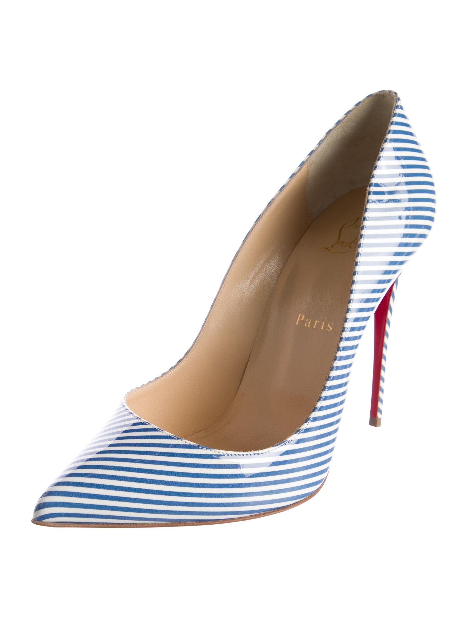 Christian Louboutin Patent Leather Striped Pumps