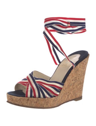 Christian Louboutin Canvas Colorblock Pattern Espadrilles