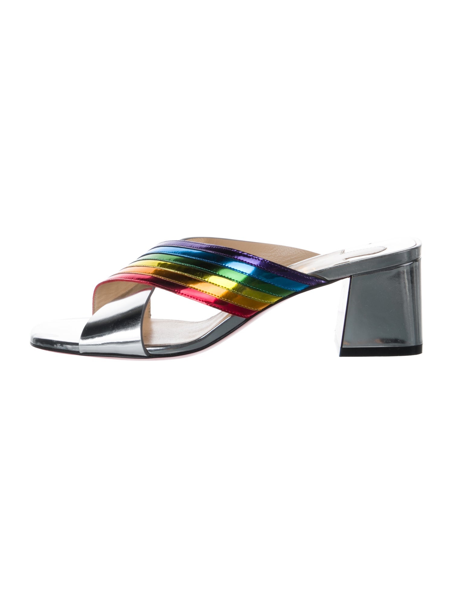 Christian Louboutin Patent Leather Colorblock Pattern Sandals