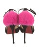 Christian Louboutin Suede Fur Trim D'Orsay Pumps