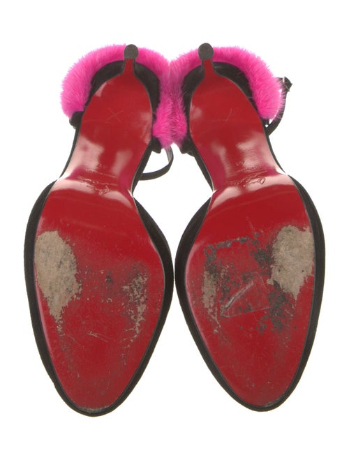 Christian Louboutin Suede Fur Trim D'Orsay Pumps