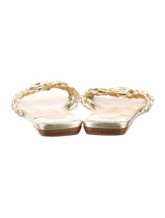 Christian Louboutin Leather Braided Accents Slides