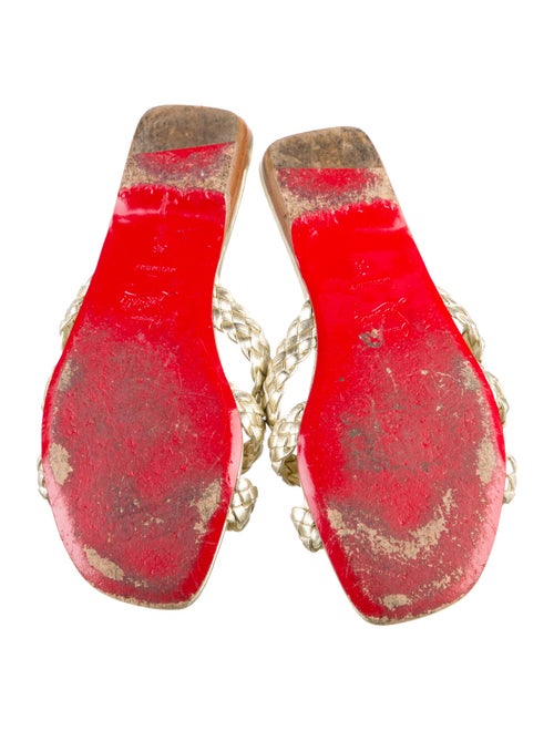 Christian Louboutin Leather Braided Accents Slides