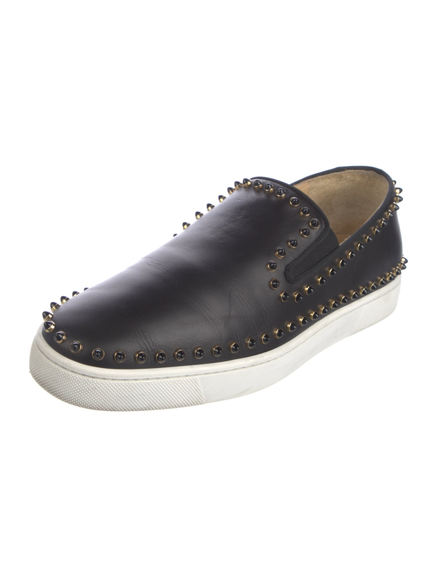 Christian Louboutin Spike Accents Leather Sneakers