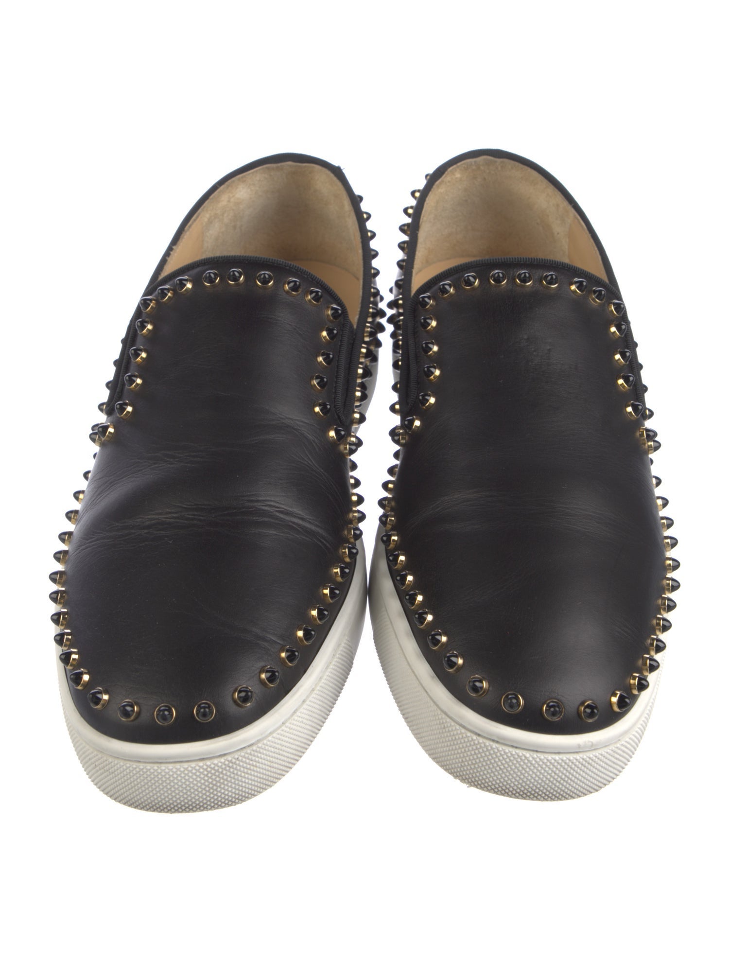 Christian Louboutin Spike Accents Leather Sneakers