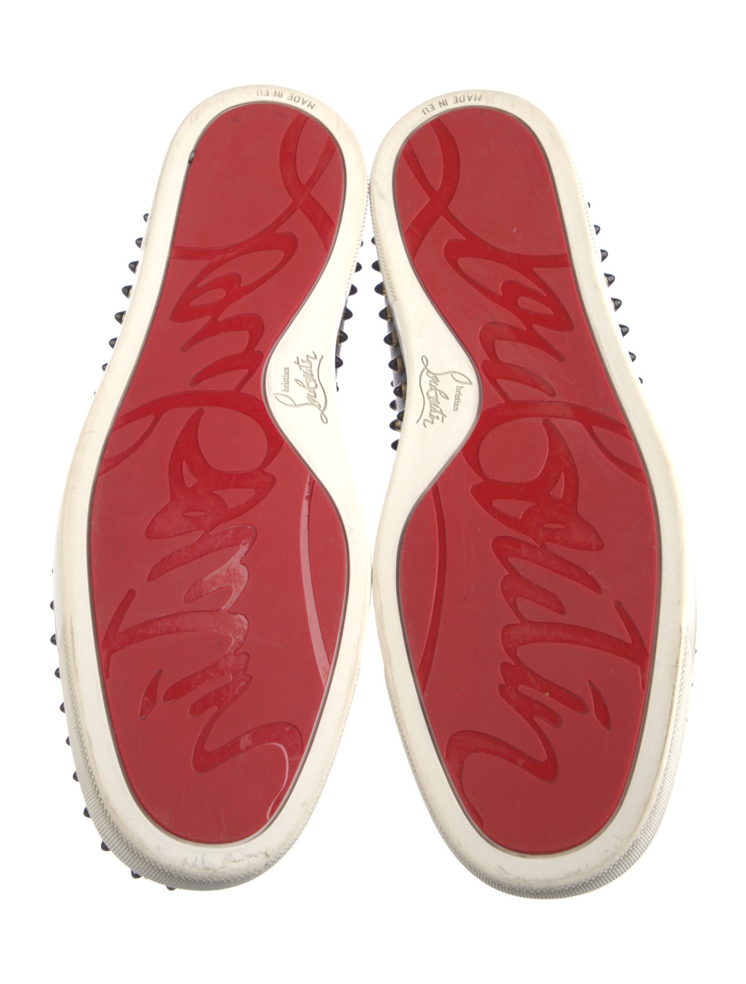 Christian Louboutin Spike Accents Leather Sneakers