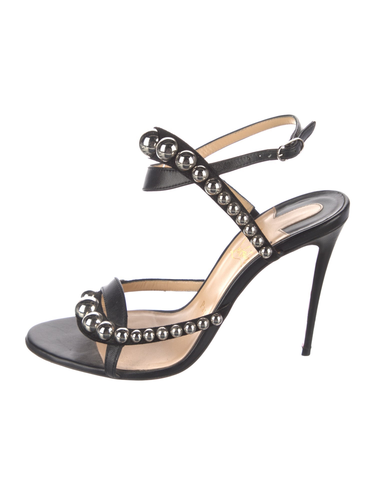 Christian Louboutin Leather Colorblock Pattern Slingback Sandals