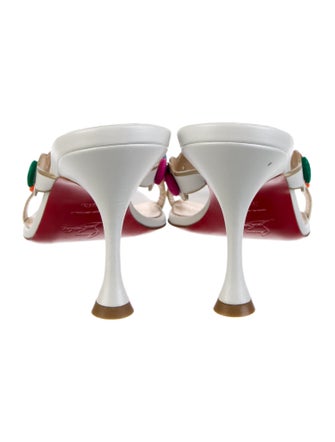 Christian Louboutin Leather Scalloped Accent Slides