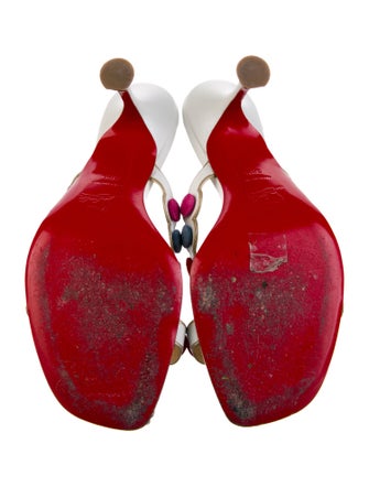 Christian Louboutin Leather Scalloped Accent Slides