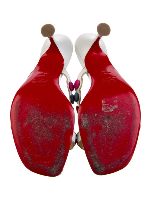 Christian Louboutin Leather Scalloped Accent Slides