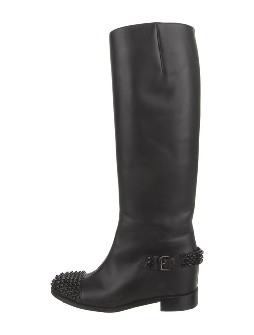 Christian Louboutin Spike Accents Leather Riding Boots