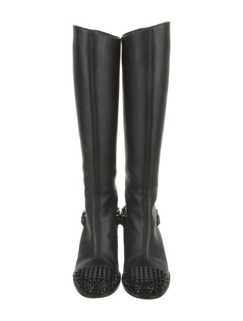 Christian Louboutin Spike Accents Leather Riding Boots