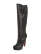 Christian Louboutin Spike Accents Leather Boots