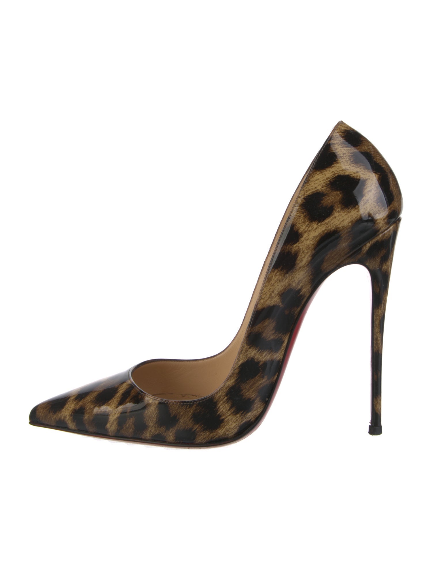 Christian Louboutin Patent Leather Animal Print Pumps