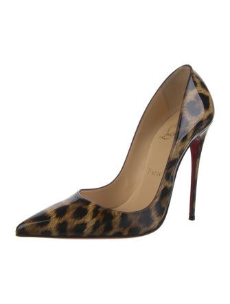 Christian Louboutin Patent Leather Animal Print Pumps