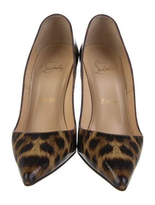 Christian Louboutin Patent Leather Animal Print Pumps