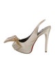 Christian Louboutin Satin Bow Accents Slingback Pumps