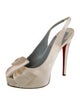 Christian Louboutin Satin Bow Accents Slingback Pumps