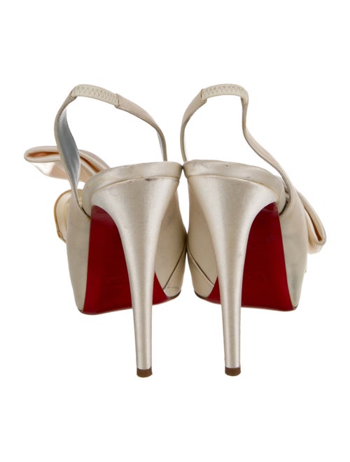 Christian Louboutin Satin Bow Accents Slingback Pumps