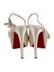 Christian Louboutin Satin Bow Accents Slingback Pumps