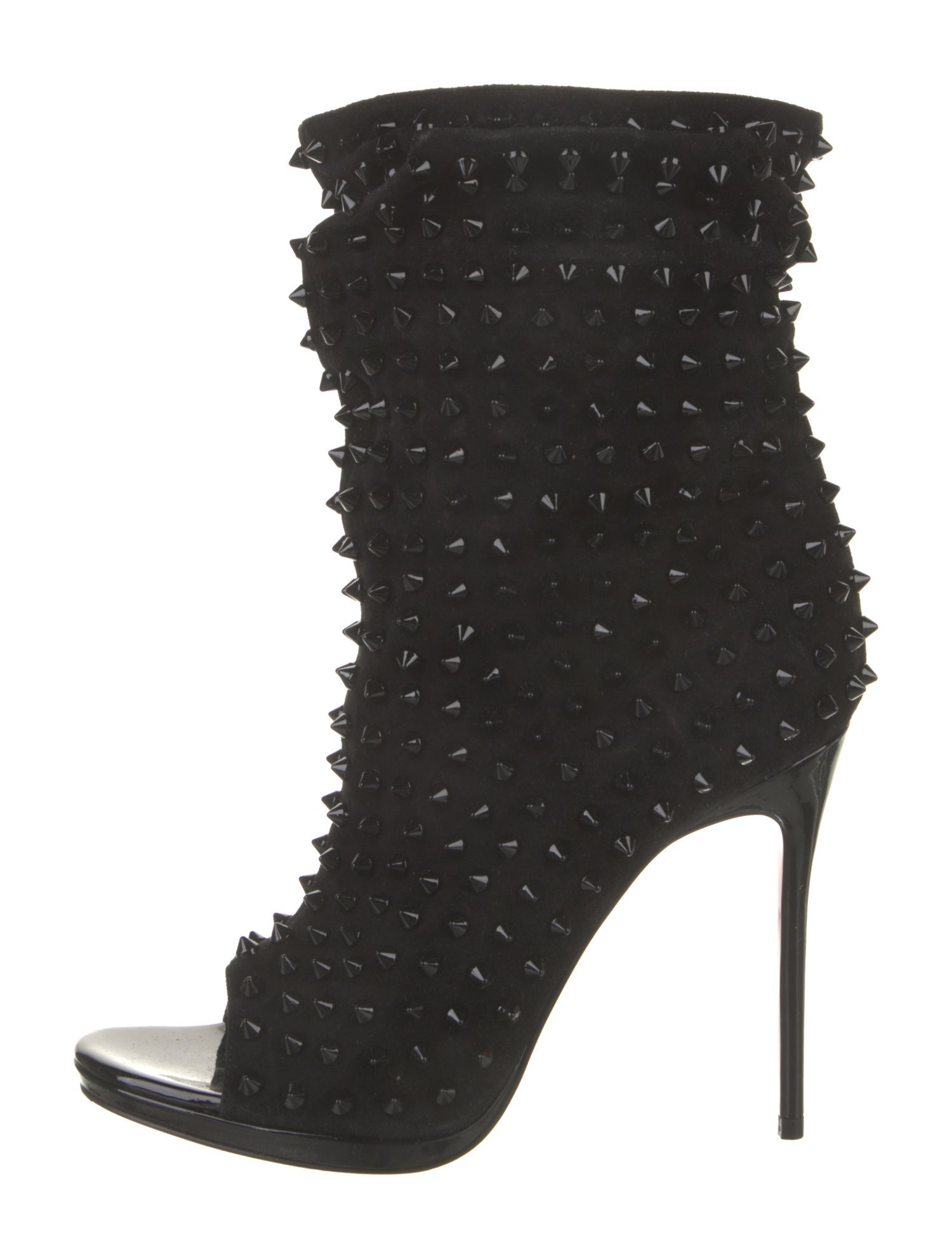 Christian Louboutin Spike Accents Suede Lace-Up Boots