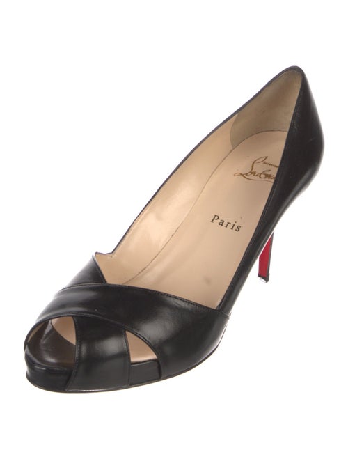 Christian Louboutin Leather Cutout Accent Pumps