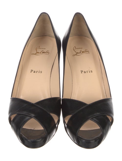 Christian Louboutin Leather Cutout Accent Pumps