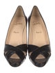 Christian Louboutin Leather Cutout Accent Pumps