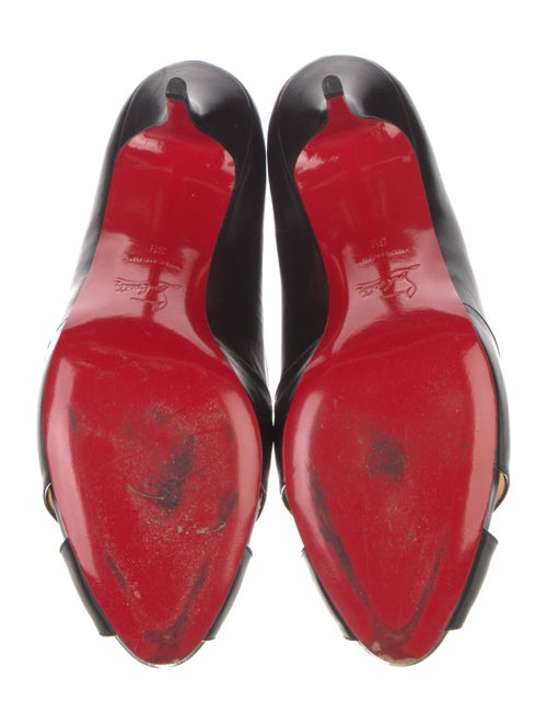 Christian Louboutin Leather Cutout Accent Pumps