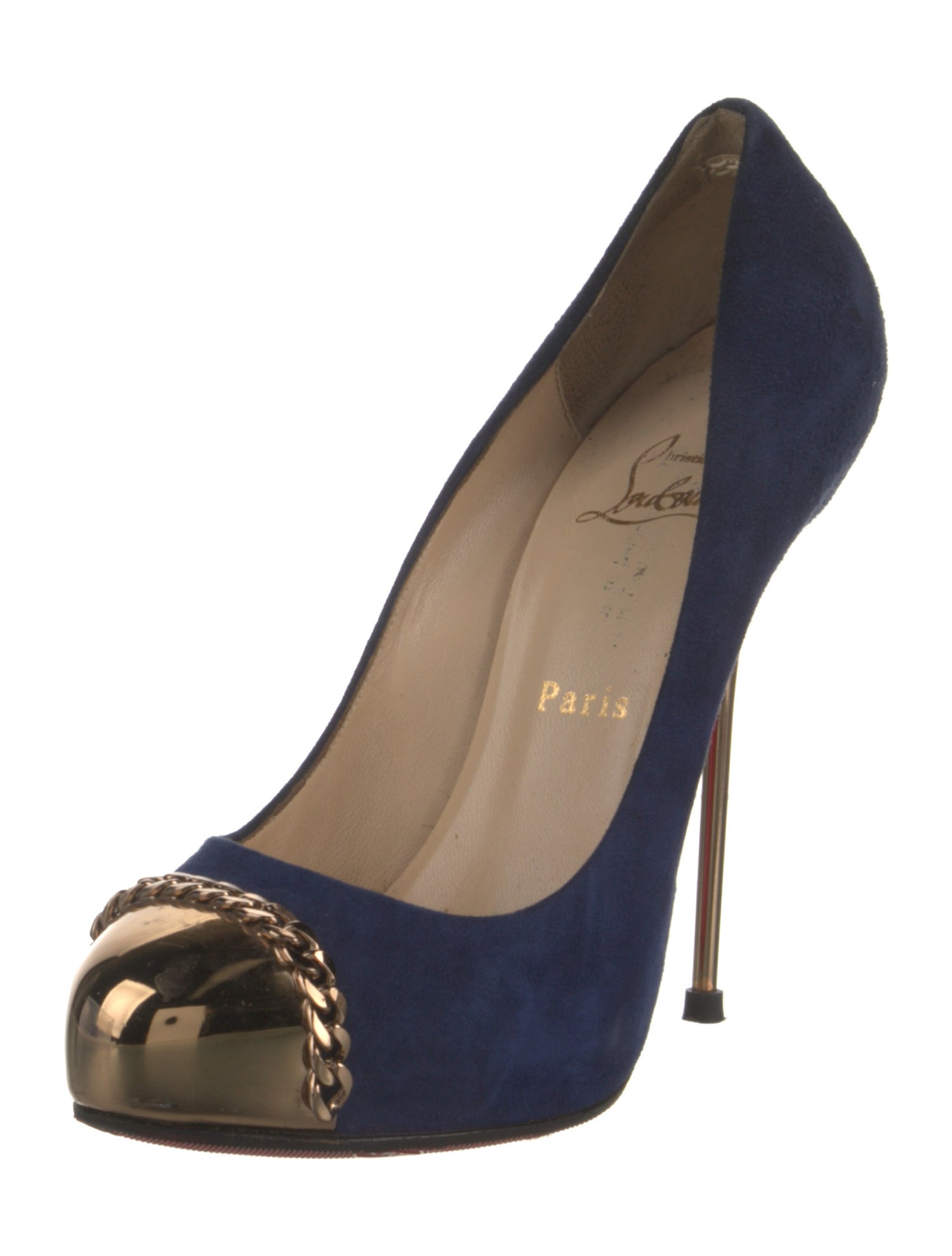 Christian Louboutin Suede Colorblock Pattern Pumps