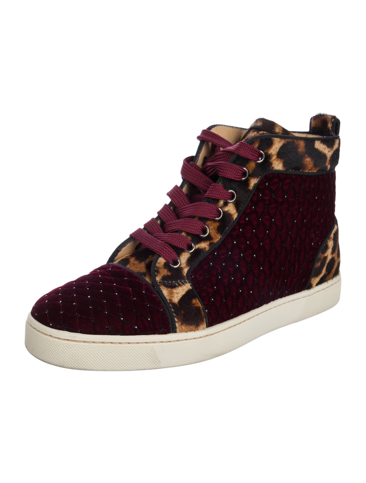 Christian Louboutin Velvet Animal Print Sneakers