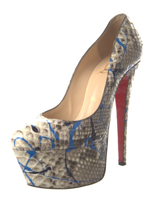 Christian Louboutin Python Animal Print Pumps