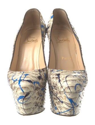 Christian Louboutin Python Animal Print Pumps