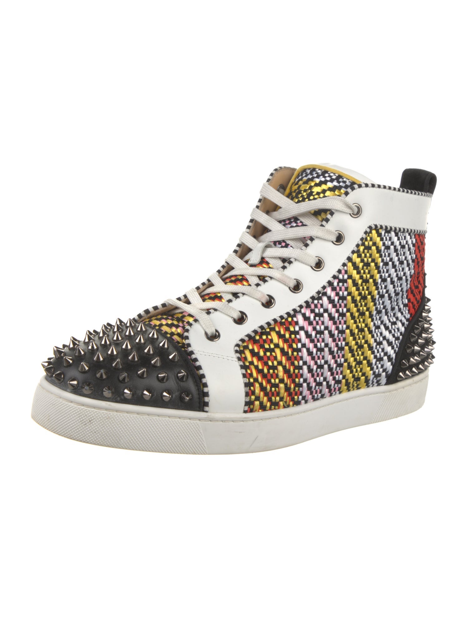 Christian Louboutin Spike Accents Leather Sneakers