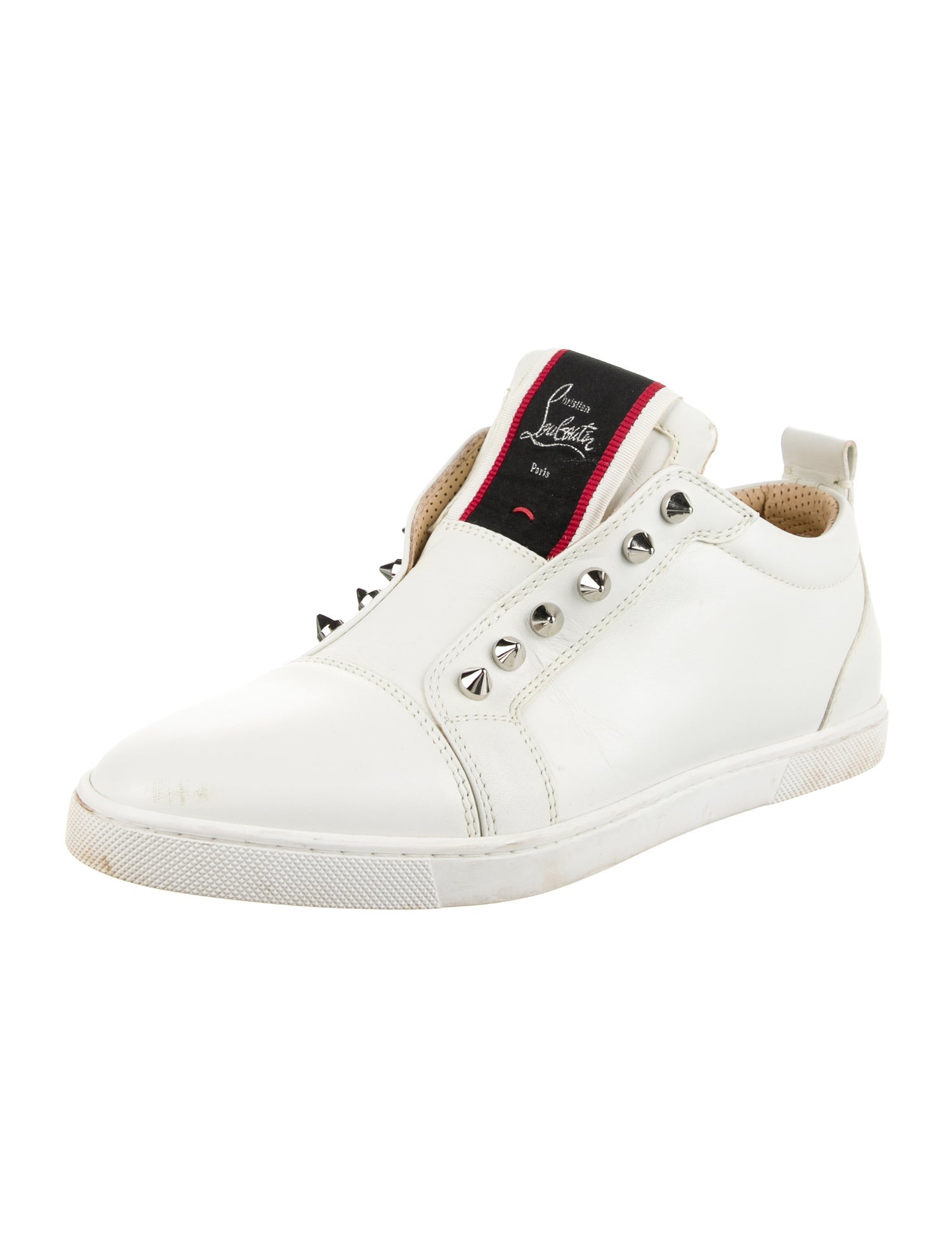 Christian Louboutin Leather Studded Accents Sneakers