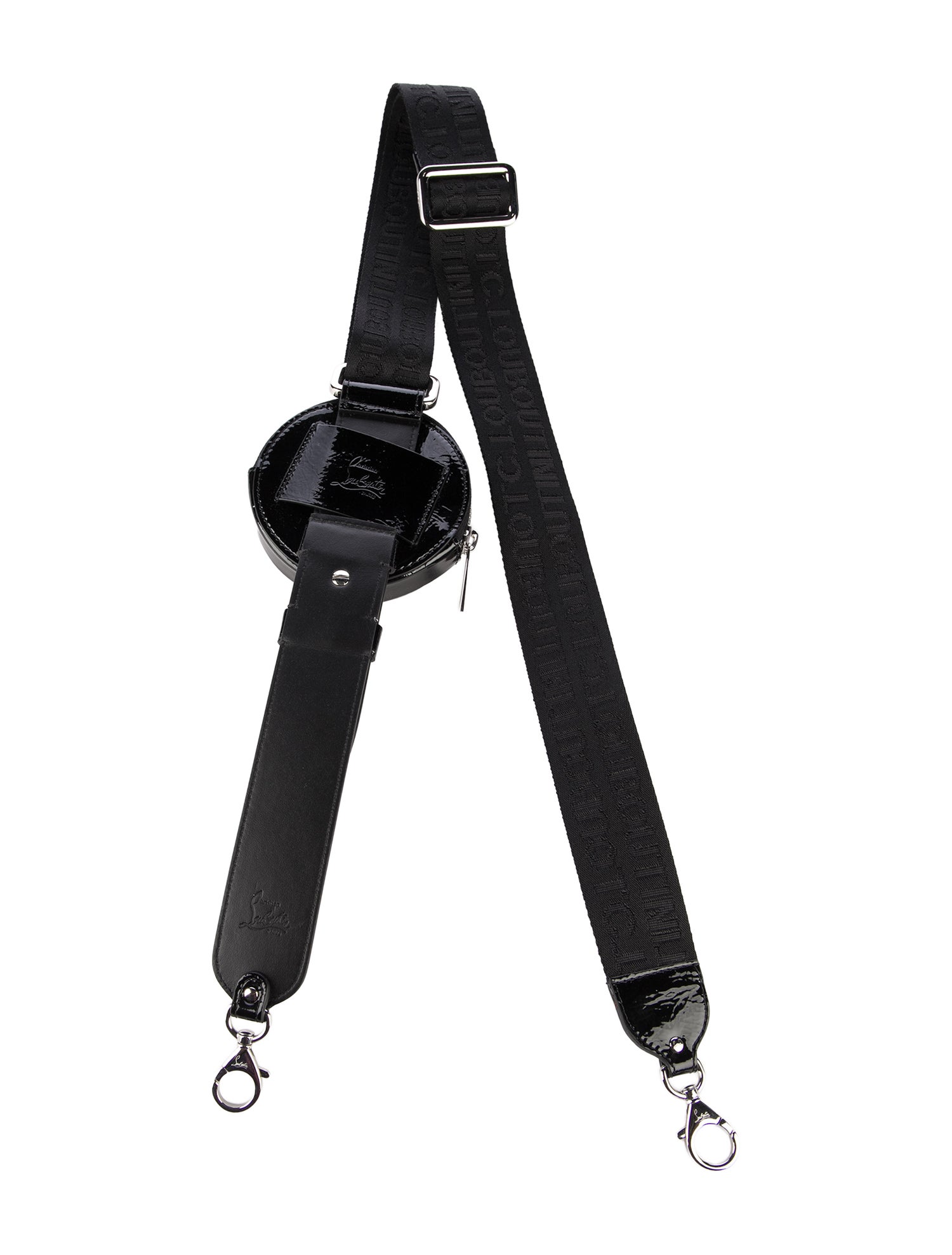 Christian Louboutin patent leather black bag strap