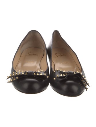 Christian Louboutin Spike Accents Leather Ballet Flats