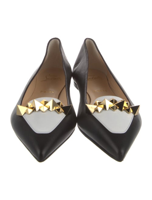Christian Louboutin Leather Studded Accents Ballet Flats