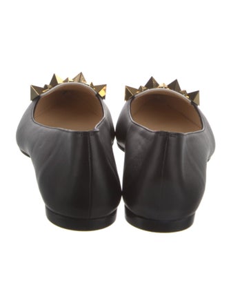 Christian Louboutin Leather Studded Accents Ballet Flats
