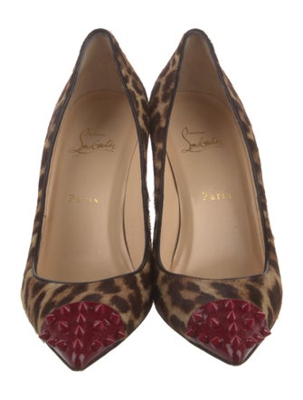 Christian Louboutin Spike Accents Ponyhair Pumps