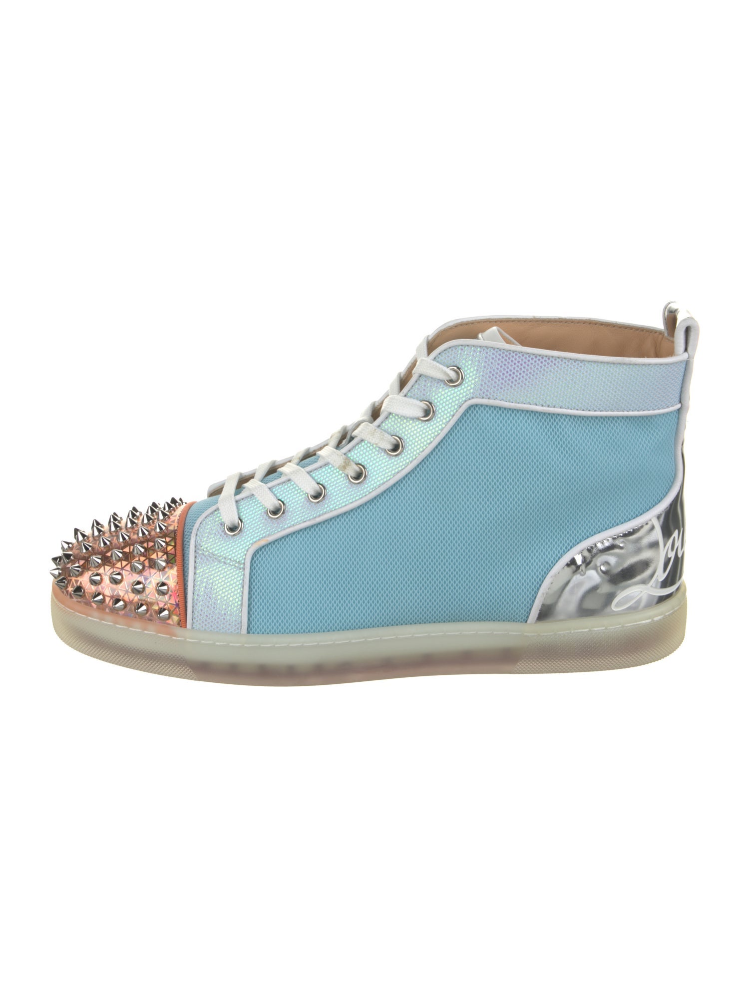 Christian Louboutin Mesh Colorblock Pattern Sneakers