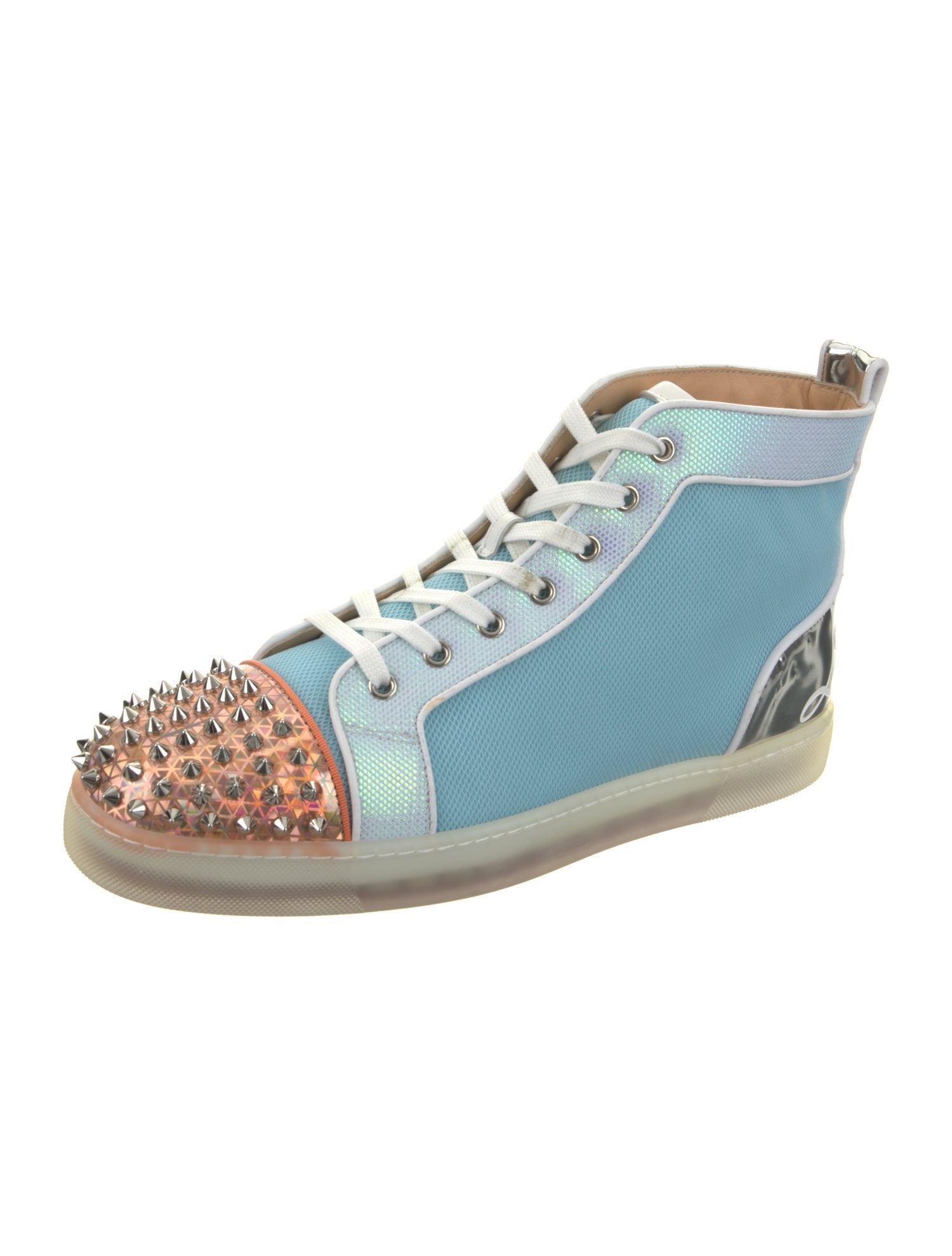 Christian Louboutin Mesh Colorblock Pattern Sneakers