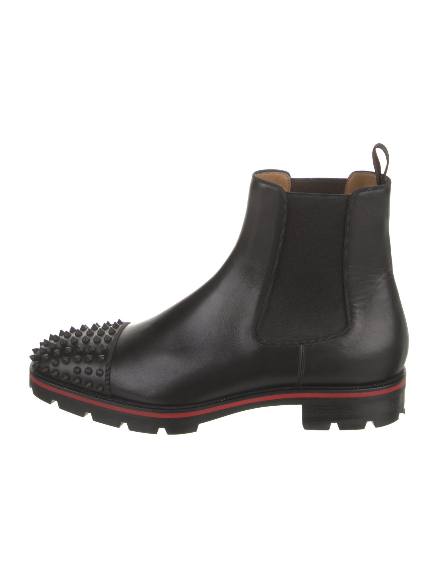 Christian Louboutin Spike Accents Leather Chelsea Boots